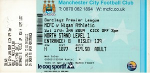 wigan home 2008 to 09 ticket