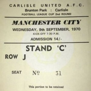 carlisle away 1970-71 ticket