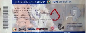 blackburn away fa cup 2006 to 07 ticket