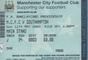 southampton home 2002 to 03 ticket
