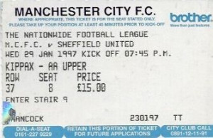 sheff utd home 1996 to 97 ticket