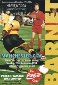 barnet away 1994 to 95 prog