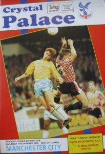 crystal palace away 1991 to 92 programme