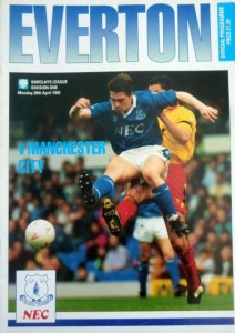everton away 1991 to 92 prog