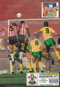 southampton away 1991 to 92 prog