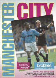 west ham home 1991 to 92 prog
