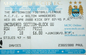 bolton home 1999 to 00 ticket