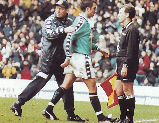 northampton home 1998 to 99 horlock sent off2