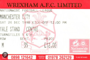 wrexham away 1998 to 99 ticket