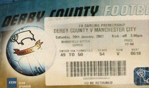 derby away 2000 to 01 ticket