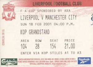 liverpool away fa cup 2000 to 01 ticket