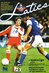 oldham away 1992 to 93 prog