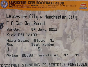 leicester away fa cup 2010 to 11 ticket