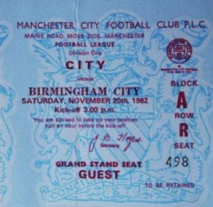 birmingham home 1982 to 83 ticket
