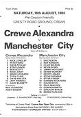 crewe friendly 1984 to 85 prog