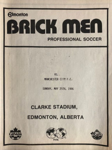 edmonton brickmen 1985 to 86 programme