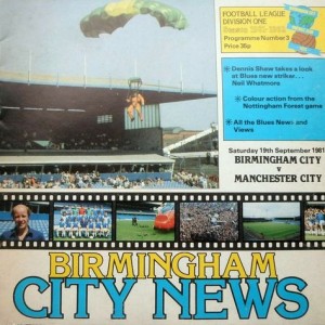 birmingham away 1981 to 82 programme