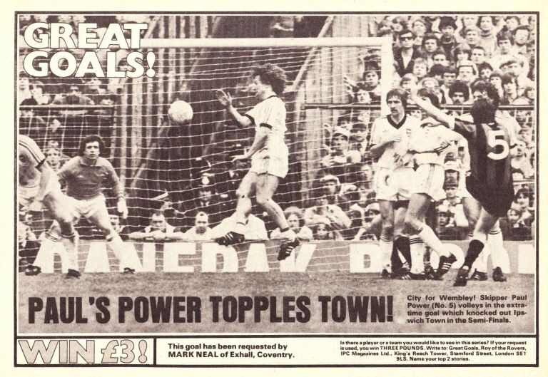 ipswich fa cup 1980 to 81 power goal ROTR