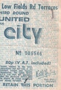 leeds  away fa cup 1977 to 78 ticket