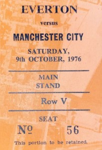 everton away 1976 to 77 ticket