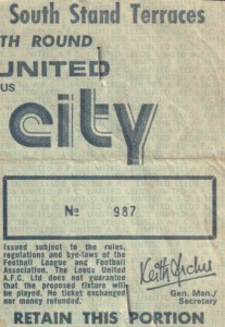 leeds  away fa cup 1976 to 77  ticket