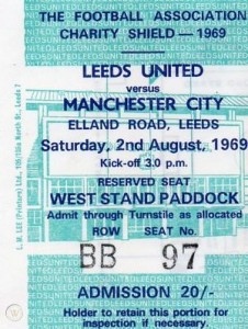leeds charity shield 1969 to 70 ticket