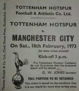 tottenham away 1972 to 73 ticket