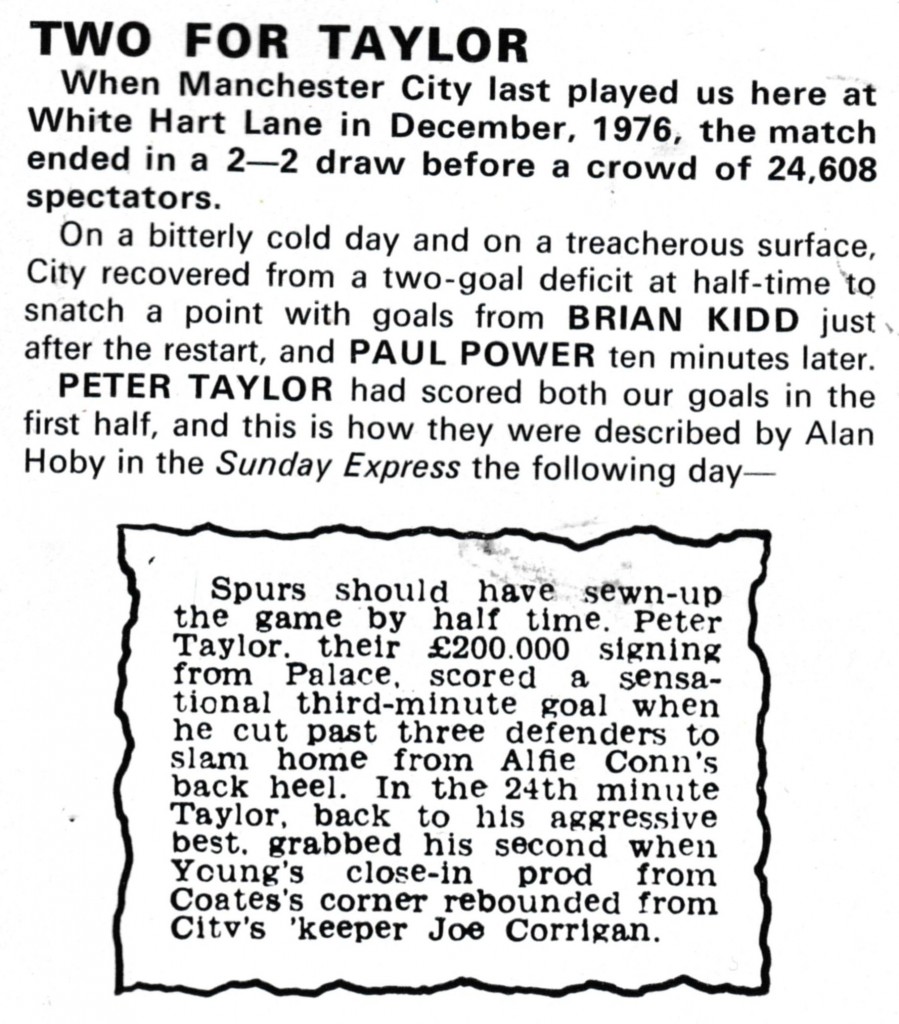 tottenham away 1976 to 77 article spurs prog 3 feb 79