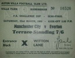 everton 1968 to 69 fa cup ticket
