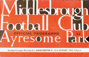 Middlesbrough away 1965 to 66 prog