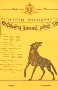 WOLVES away 1965 to 66 prog