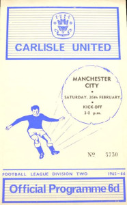 carlisle away 1965 to 66 prog