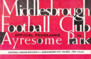 middlesbrough away 1964 to 65 prog