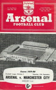 arsenal away 1959 to 60 prog