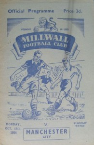 millwall away friendly 1954 to 55 prog