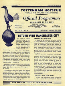 tottenham away 1954 to 55 prog