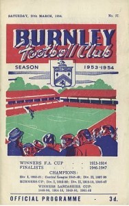 Burnley away 1953 to 54 prog