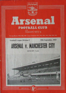 arsenal away 1953 to 54 prog