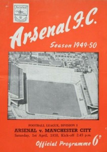 arsenal away 1949 to 50 prog