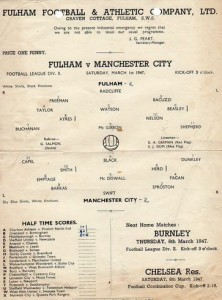 fulham away 1946 to 47 prog