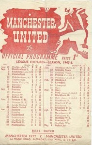 manchester united away 1945 to 46 April prog