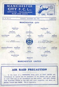 man utd home 1939 to 40 programme