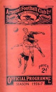 Arsenal away 1936 to 37 prog