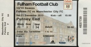 fulham away 2013 to 14 ticket