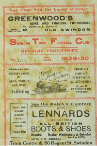 swindon away fa cup 1929 to 30 prog