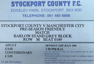 stockport 1995 to 96 ticket