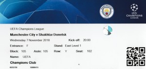 Shakthar Donetsk home 2018 to 19 ticket