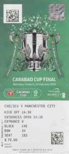 Chelsea Carabao cup final 2018 to 19 ticket