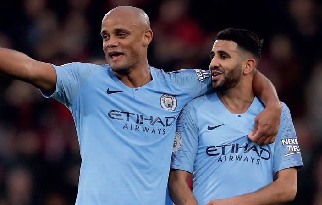 bournemouth away 2018 to 19 mahrez goal celeb2