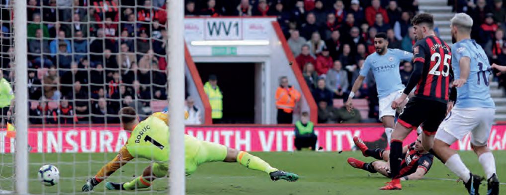 bournemouth away 2018 to 19 mahrez goal